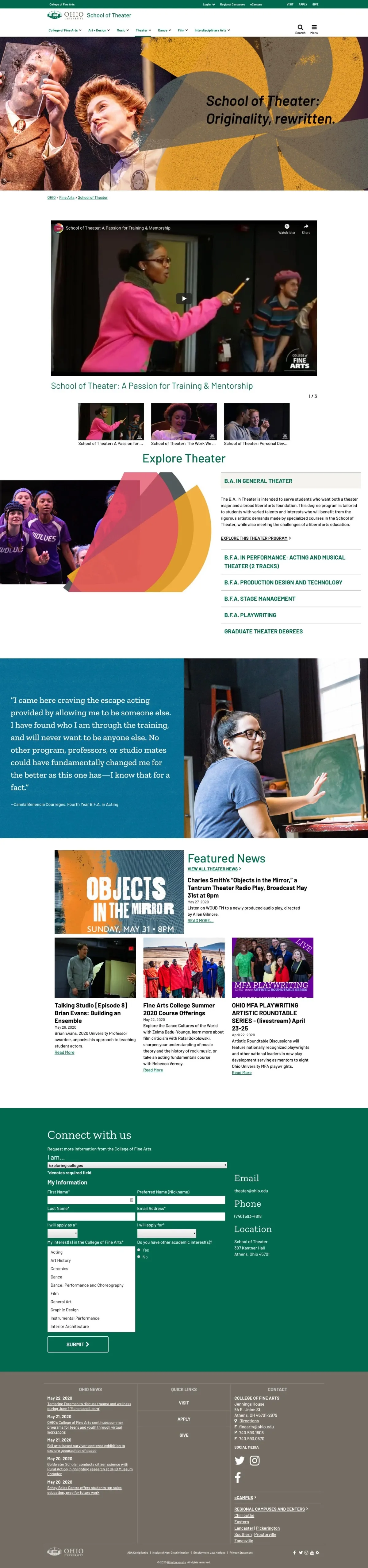 College of Fine Arts website