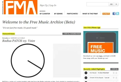 Free Music Archive screenshot