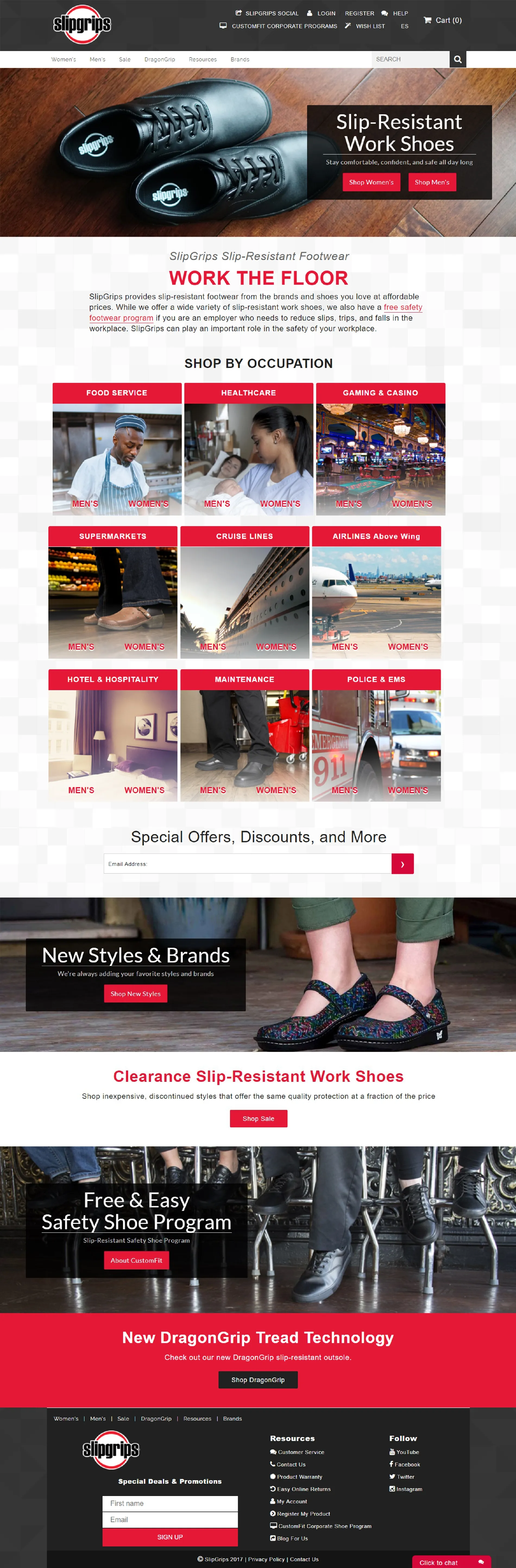 SlipGrips website design