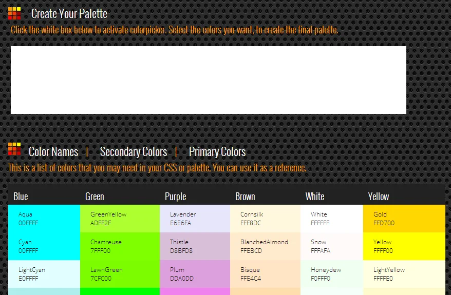 Liveweave color palette